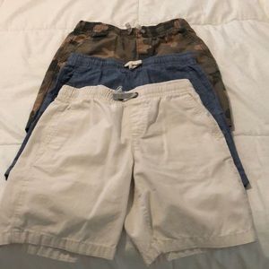 Boys pull on shorts